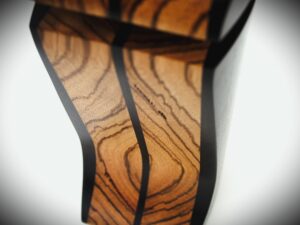 Black Hornbeam & Zebrano - Exotic Wood Headphone Stand - Image 4